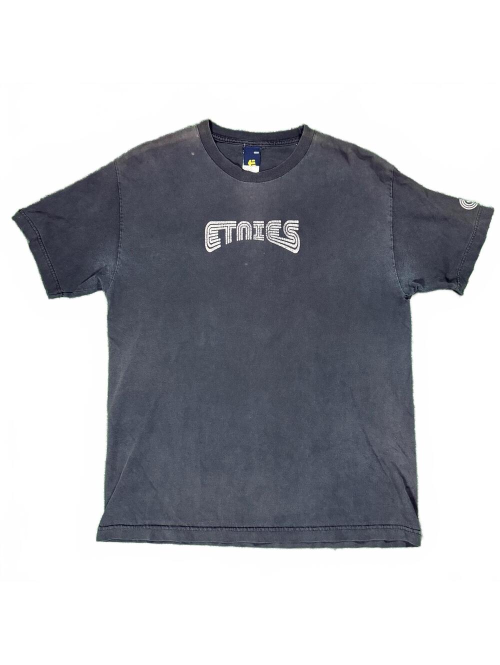 Vintage Etnies Black Logo Men's Short Sleeve T-Shirt Size Medium, Good Condition